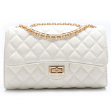 Aminou Brands Leather Flap Bag Black Quilted Crossbody Bag Luxury Handbags Women Bags Designer Chains Shoulder Ladies Hand Bags