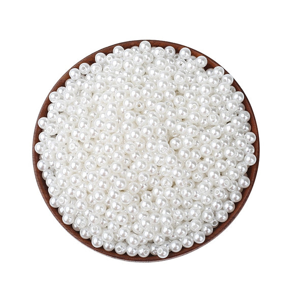 2000Pcs White Round Pearl Beads Various Sizes For Jewellery Marking Loose Spacer Beads Bracelet Necklace Charm Jewelry Finding