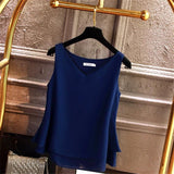 2019 Fashion Brand Women's blouse Summer sleeveless Chiffon shirt