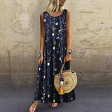 2019 Women's Dresses Plus Size Bohemian O-Neck Floral Print Dress
