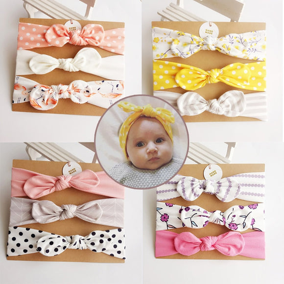 3Pcs/Set Cute Newborn Baby Headband For Girls Baby Bows Baby Turban Hair Band Accessories Ozdoby Do Wlosow Baby Haarband