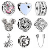 Btuamb New Arrival Love Heart Flower Mickey Cartoon Crystal Beads Fit Original Pandora Charm Bracelets & Bangles DIY Jewelry