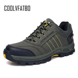 COOLVFATBO Military Tactical Boots For Men Leather Outdoors Round Toe Sneakers