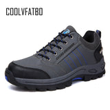 COOLVFATBO Military Tactical Boots For Men Leather Outdoors Round Toe Sneakers