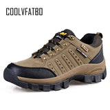 COOLVFATBO Military Tactical Boots For Men Leather Outdoors Round Toe Sneakers