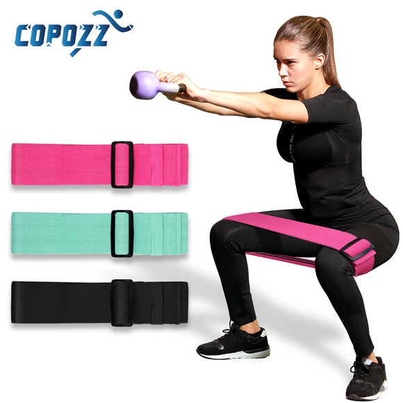 COPOZZ Adjustable Hip Loop Resistance Bands for Legs and Butt Anti Slip Roll Up Workout Elastic Booty Bands Fitness Equipment