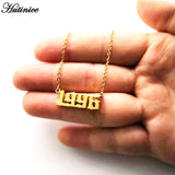 Custom Jewelry Special Date Year Number Necklace for Women 1994 1995 1996 1997 1998 1999 from 1980 to 2002 Personalized Collares