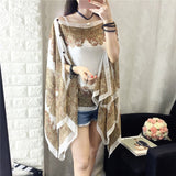 Fashion Floral Chiffon Blouses Women Spring Summer Style Beachwear Cover up