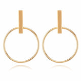 Fashion Statement Earrings 2019 Metal Round Geometric Earrings For Women Hanging Dangle Earrings Drop Earing Modern Jewelry Pun