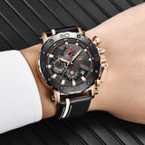 2019LIGE New Fashion Mens Watches Top Brand Luxury Big Dial Military Quartz Watch Leather Waterproof Sport Chronograph Watch Men