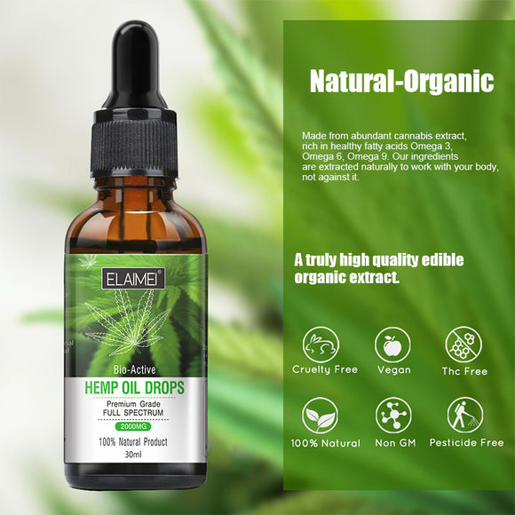 Organic Hemp Seed Oil 2000mg Sleeping Aid Anti Stress Nerve Pain Relief