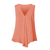 Women Chiffon Blouses Sexy Sleeveless V Neck Shirt Fashion Summer Ladies Tees Tops