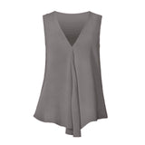 Women Chiffon Blouses Sexy Sleeveless V Neck Shirt Fashion Summer Ladies Tees Tops