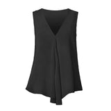 Women Chiffon Blouses Sexy Sleeveless V Neck Shirt Fashion Summer Ladies Tees Tops