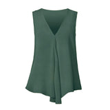 Women Chiffon Blouses Sexy Sleeveless V Neck Shirt Fashion Summer Ladies Tees Tops
