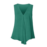 Women Chiffon Blouses Sexy Sleeveless V Neck Shirt Fashion Summer Ladies Tees Tops