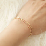 Satellite Chain Golden Allergy Free Bracelets Adjustable Copper Beads Silvery Double-Layer Wedding Exquisite 1PC New