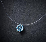 Silver dazzling zircon necklace and invisible transparent fishing line Simple pendant chain and necklace decorated for women