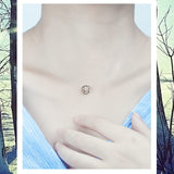 Silver dazzling zircon necklace and invisible transparent fishing line Simple pendant chain and necklace decorated for women