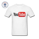 YouTube Logo Print Cotton Funny T Shirt for Men