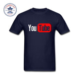 YouTube Logo Print Cotton Funny T Shirt for Men