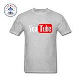 YouTube Logo Print Cotton Funny T Shirt for Men