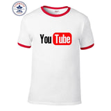 YouTube Logo Print Cotton Funny T Shirt for Men