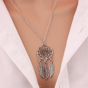 Trendy Dreamcatcher Pendant Mandala Lotus Necklaces ffor Women Vintage Gold Feather Dream Catcher Jewelry Party Accessories