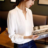 Women Blouses Long Sleeve Chiffon Blouse Shirt