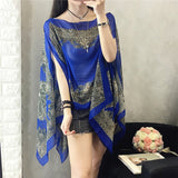 Women Blouses Summer Top Slash Neck Irregular Shirt Beachwear