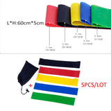 Zacro 5 Levels Resistance Bands Rubber Elastic Fitness Resistance Bands Loop Set 60cm Fitness Band for Exercise Yoga Workout