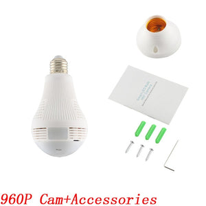 INQMEGA 960P Wireless Panoramic Lamp Bulb Wifi Home Security Camera CCTV