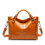 Women Oil Wax Leather Designer Handbags High Quality Shoulder Bags Ladies Handbags Fashion brand PU leather women bags WLHB1398