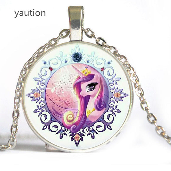 Hot! Unicorn Necklace. Horse Necklace, Animal Pendant Necklace, Glass Cabochon Necklace, Art Pendant Jewelry, Handmade.