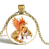 Hot! Unicorn Necklace. Horse Necklace, Animal Pendant Necklace, Glass Cabochon Necklace, Art Pendant Jewelry, Handmade.