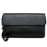 JEEP BULUO Luxury Brand  Men's Handbag Day Clutches Bags For Phone and Pen High Quality Spilt Leather Wallets Hand bag Male