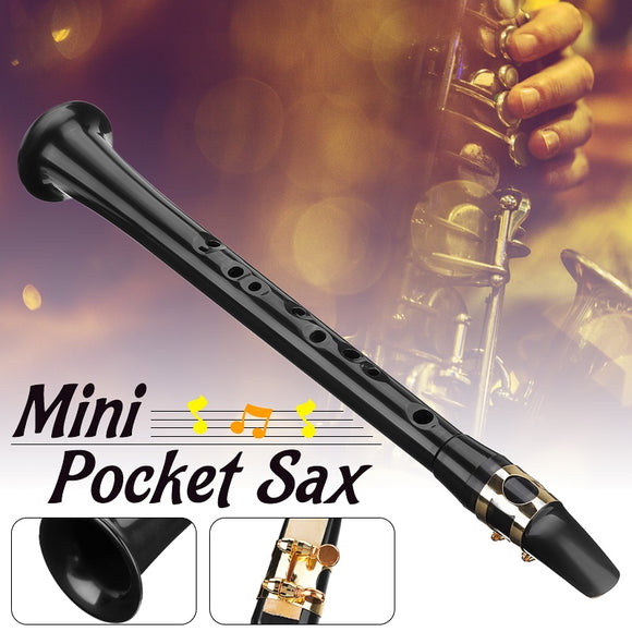 Black LittleSax Mini Sax Portable C Key Saxophone ABS Lightweight Sax Musical Instruments with Carrying Bag for Begginer