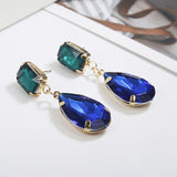 Personality Women Fashion Crystal Black Earrings crystal Sweet Trend With Gems drop Earrings wedding Jewelry Gifts girl