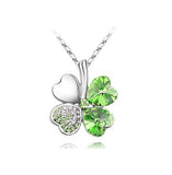 Austrian Crystal 4 four Leaf Leaves Clover pendant necklaces quality fashion jewelry free drop shipping charms women accessories