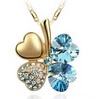 Austrian Crystal 4 four Leaf Leaves Clover pendant necklaces quality fashion jewelry free drop shipping charms women accessories