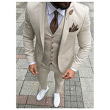 Hot Sale Custom Groom Tuxedos Formal Wear Wedding Suits Groomsman/Bridegroom Best Man Wholesale ( Jacket+Pants+Vest ) Fit Suit