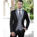 Hot Sale Custom Groom Tuxedos Formal Wear Wedding Suits Groomsman/Bridegroom Best Man Wholesale ( Jacket+Pants+Vest ) Fit Suit