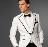 Hot Sale Custom Groom Tuxedos Formal Wear Wedding Suits Groomsman/Bridegroom Best Man Wholesale ( Jacket+Pants+Vest ) Fit Suit