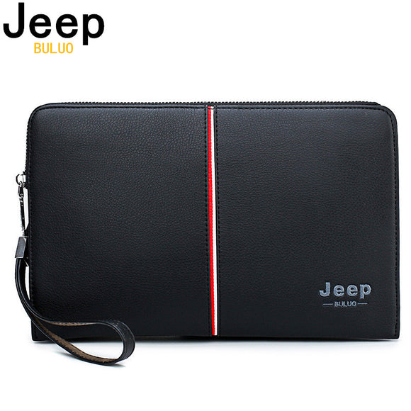 JEEP BULUO Luxury Brand Men's Handbag Day Clutches Bags For Phone High Quality Spilt Leather Wallet Hand bag Large Capacity Male