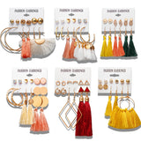 17KM 6 Bohemian Earring Long Tassel Drop Earrings Set For Women Girl 2019 Fashion Geometric Earring Cheap Brincos Female Jewelry