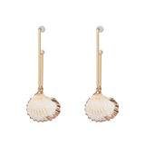 FASHIONSNOOPS New Sea Shell Pendant Earrings Gold Statement Earrings For Women Weddings Party Irregular Geometric Jewelry Gift