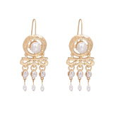 FASHIONSNOOPS New Sea Shell Pendant Earrings Gold Statement Earrings For Women Weddings Party Irregular Geometric Jewelry Gift