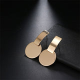 AILEND Korean version of the new earrings Geometric embossed round earrings personality trend wild fashion earrings