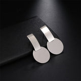 AILEND Korean version of the new earrings Geometric embossed round earrings personality trend wild fashion earrings