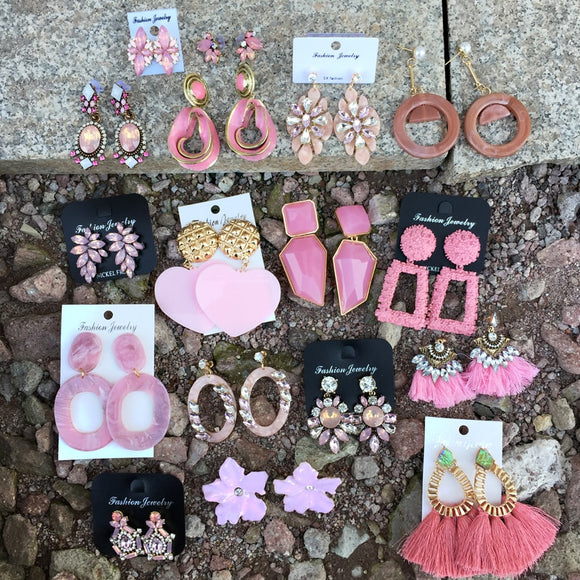 Ztech Fashion Orange Pink Resin Tassel Drop Earrings For Women Girls Za Wedding Jewelry 32 Designs Dangle Statement Earrings